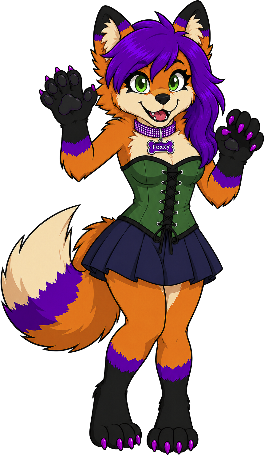 Ilustración de Foxxy saludando